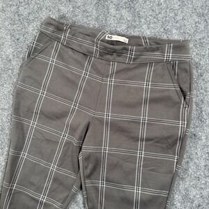 SO High Rise Legging Large Gray Plaid Career Dress Pants‎ 28" Inseam Women's